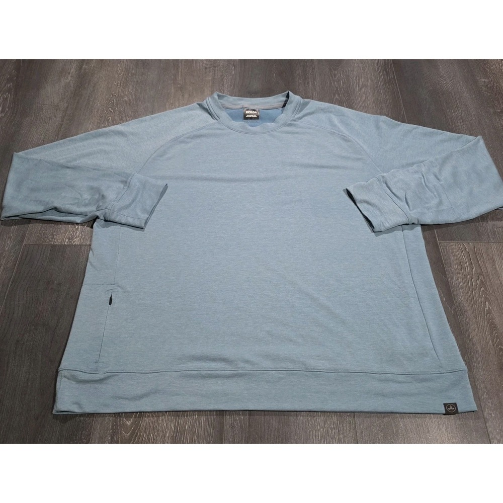Prana Altitude Tracker II Crewneck Sweatshirt Men 2XL Blue Stretch Hiking UPF